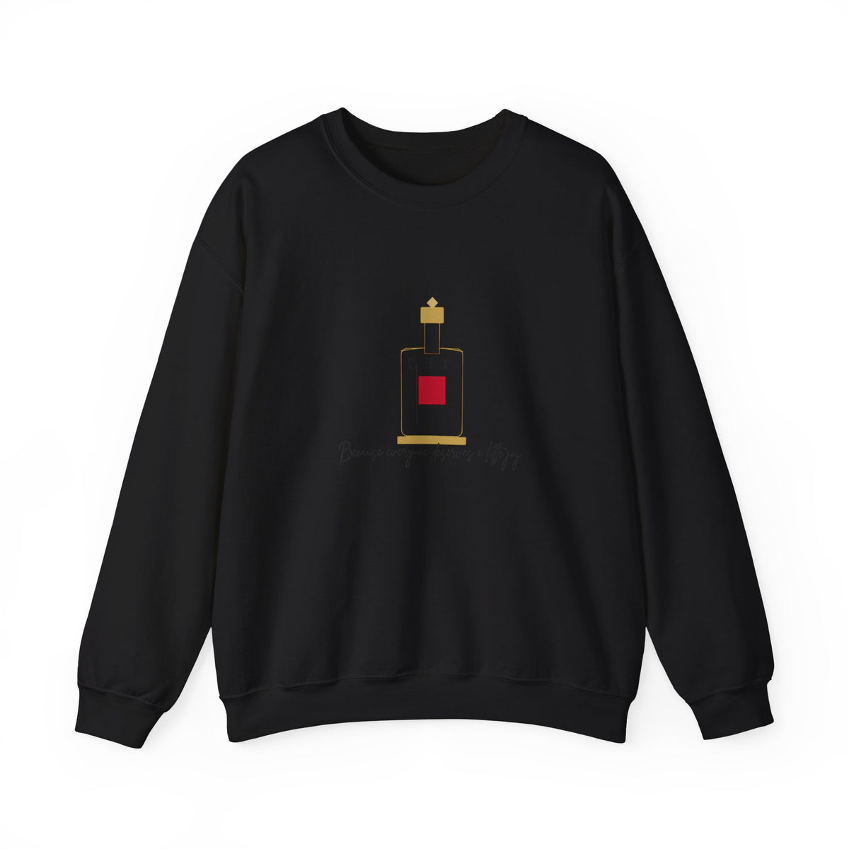 Crewneck Sweatshirt — Minimal Perfume Bottle Graphic with Subtle Script