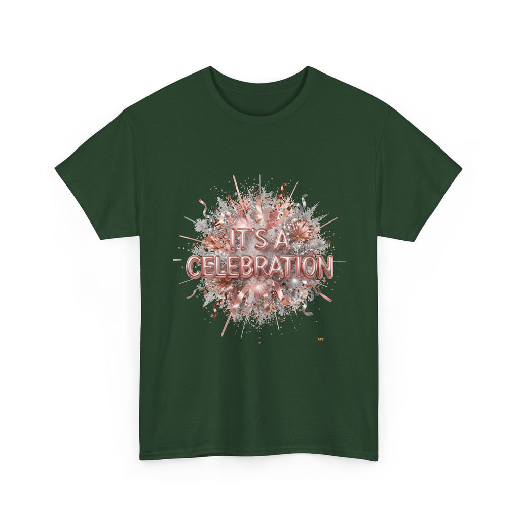 Celebration Floral Burst Tee — "It's a Celebration" Graphic T-Shirt