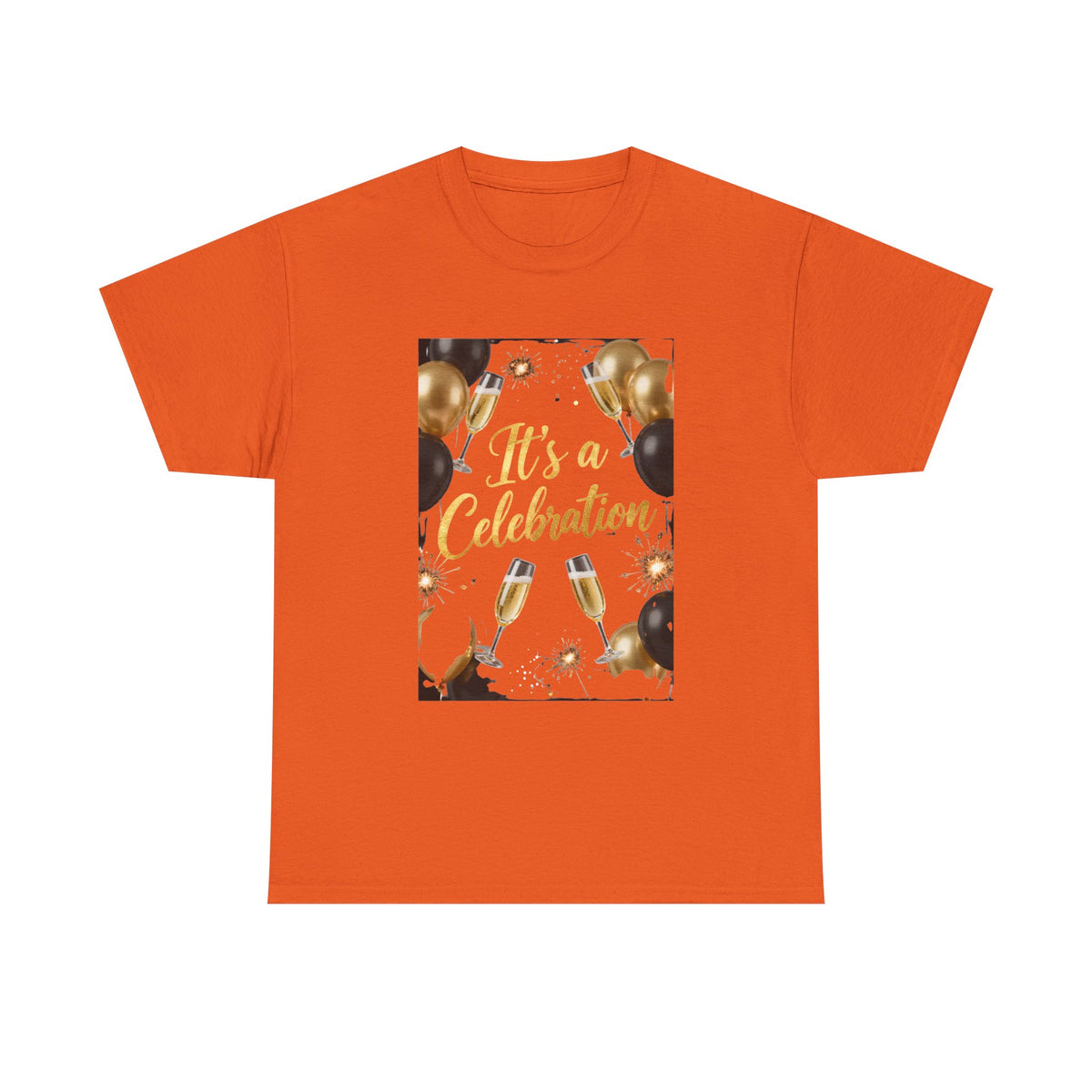 Celebration Party T-Shirt — "It's a Celebration" Gold & Black Balloons
