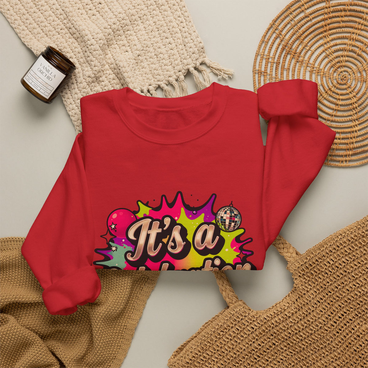 Celebration Crewneck Sweatshirt – "It's a Celebration" Graphic Pullover