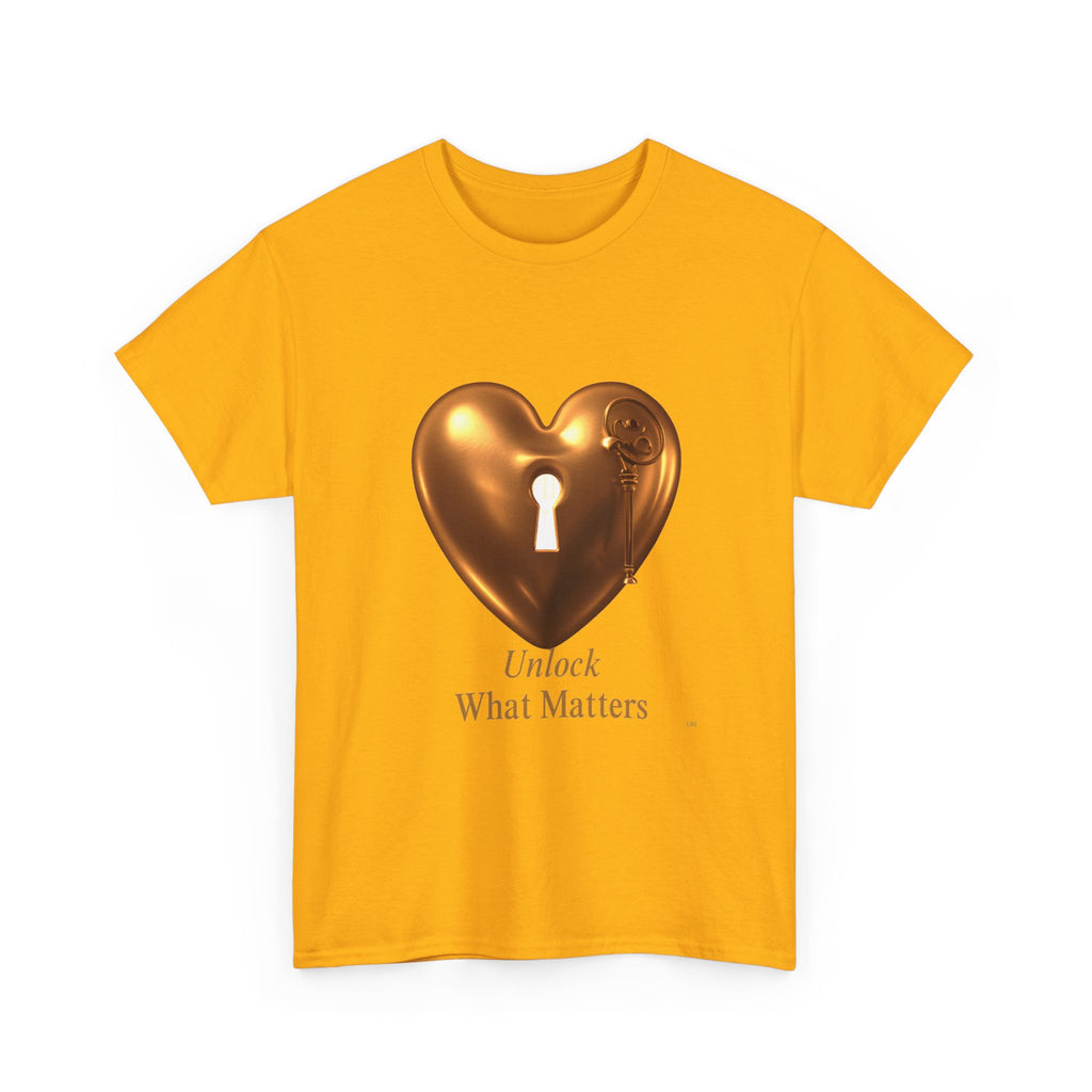 Heart Key T-Shirt — "Unlock What Matters" Inspirational Tee