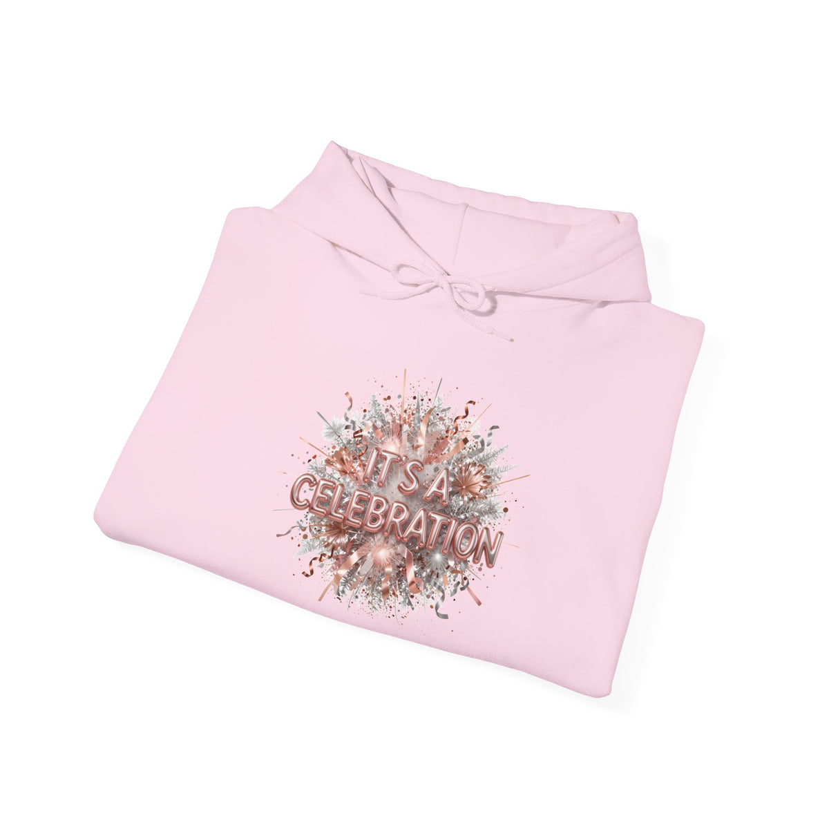 Celebration Floral Hoodie — Rose Gold 'Celebrate' Graphic Pullover