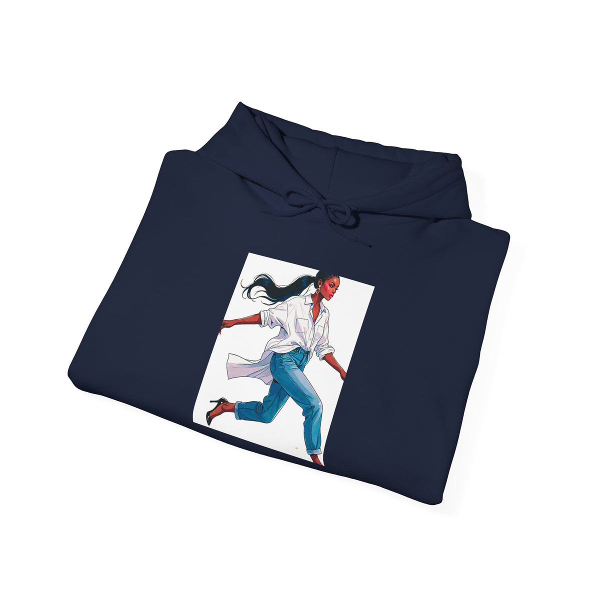 Running Woman Graphic Hoodie — Athletic Illustration Sweatshirt