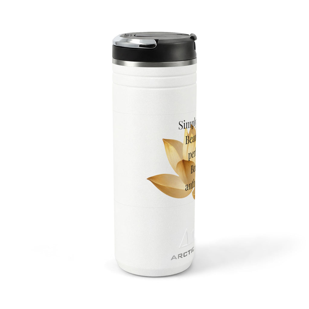 Inspirational Lotus 24oz Thermal Tumbler — "Simply Beautiful: Beauty is Authenticity"