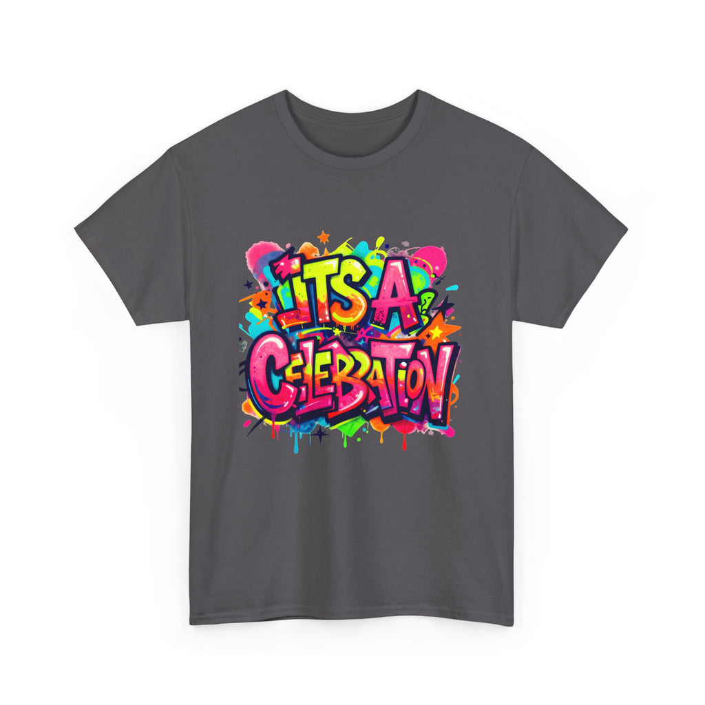 It’s a Celebration – Graffiti Graphic Heavy Cotton T-Shirt