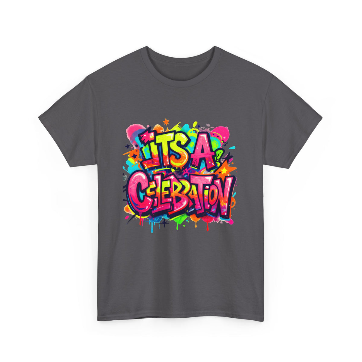 It’s a Celebration – Graffiti Graphic Heavy Cotton T-Shirt
