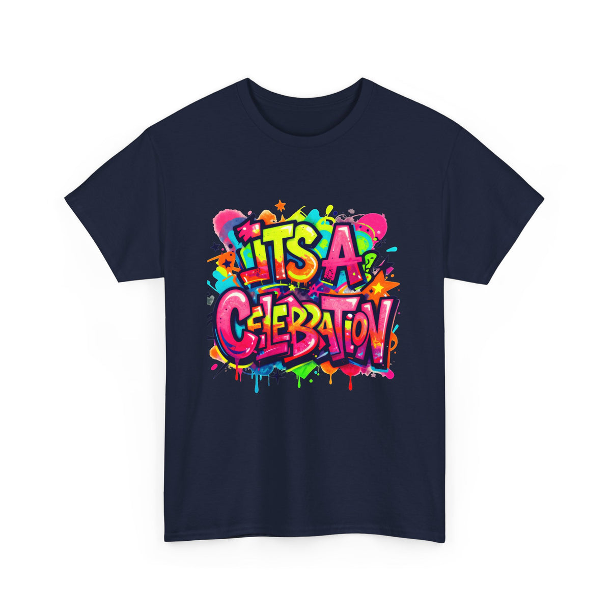 It’s a Celebration – Graffiti Graphic Heavy Cotton T-Shirt