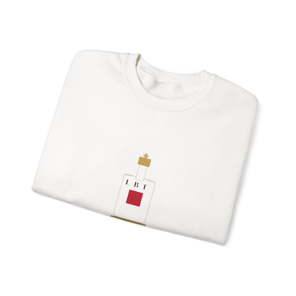 Crewneck Sweatshirt — Minimal Perfume Bottle Graphic with Subtle Script