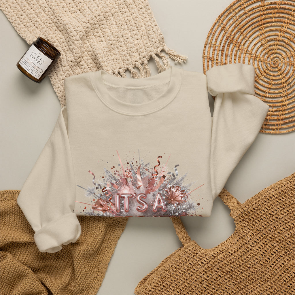 Celebration Burst Crewneck Sweatshirt — "It's a Celebration" Graphic