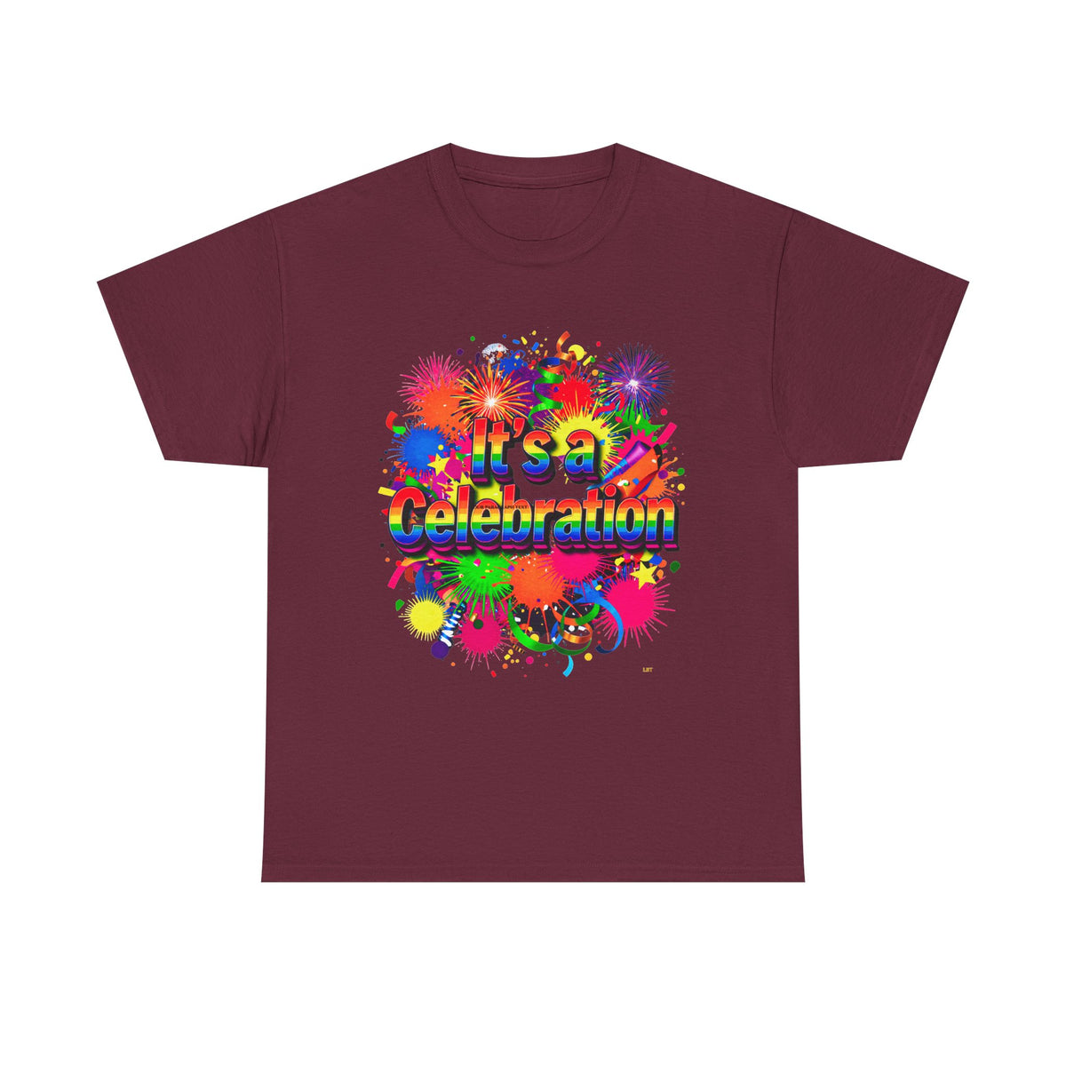 Celebration Paint Splash T-Shirt — "It's a Celebration" Colorful Party Tee