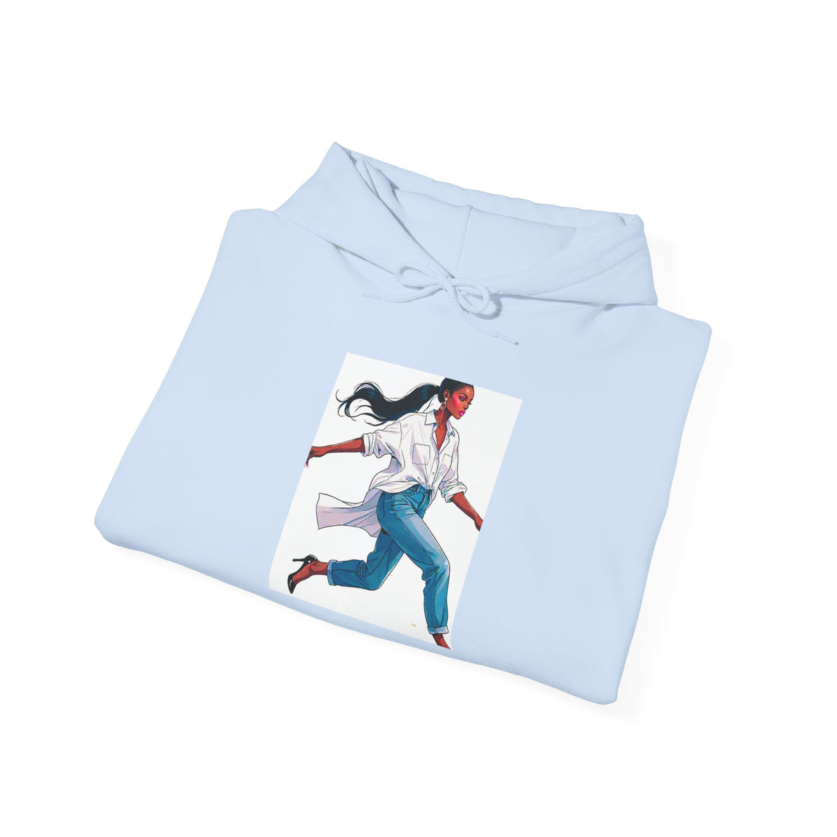 Running Woman Graphic Hoodie — Athletic Illustration Sweatshirt