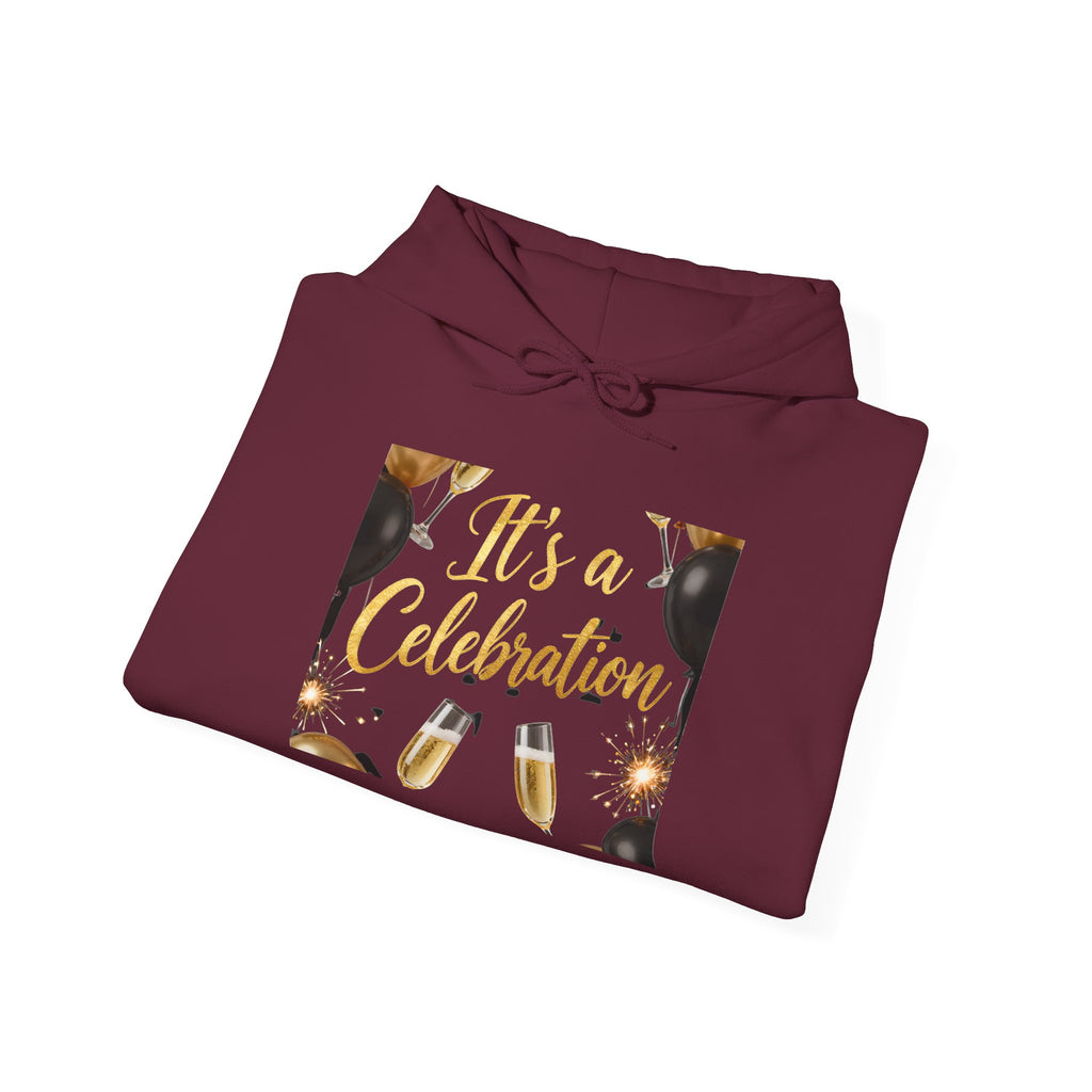Celebration Hoodie – "It's a Celebration" Champagne & Balloon Party Sweatshirt