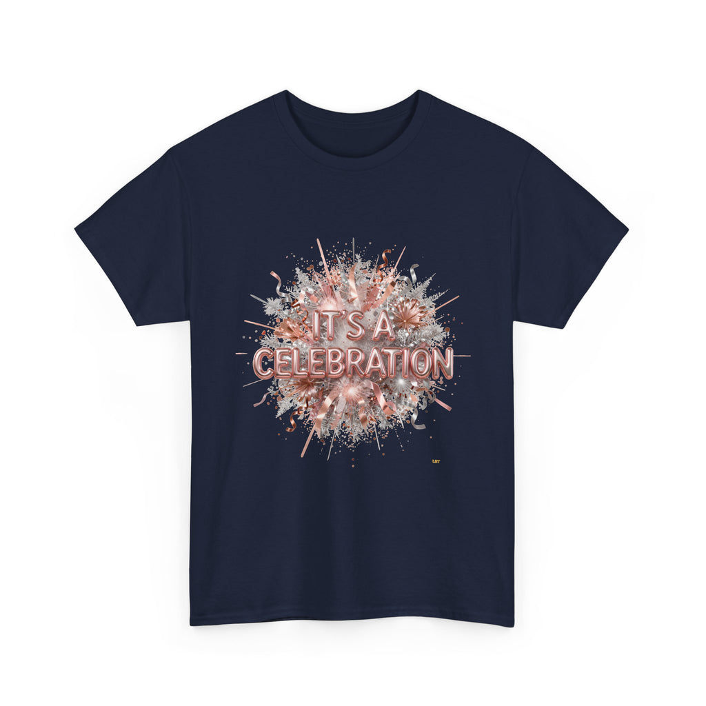 Celebration Floral Burst Tee — "It's a Celebration" Graphic T-Shirt