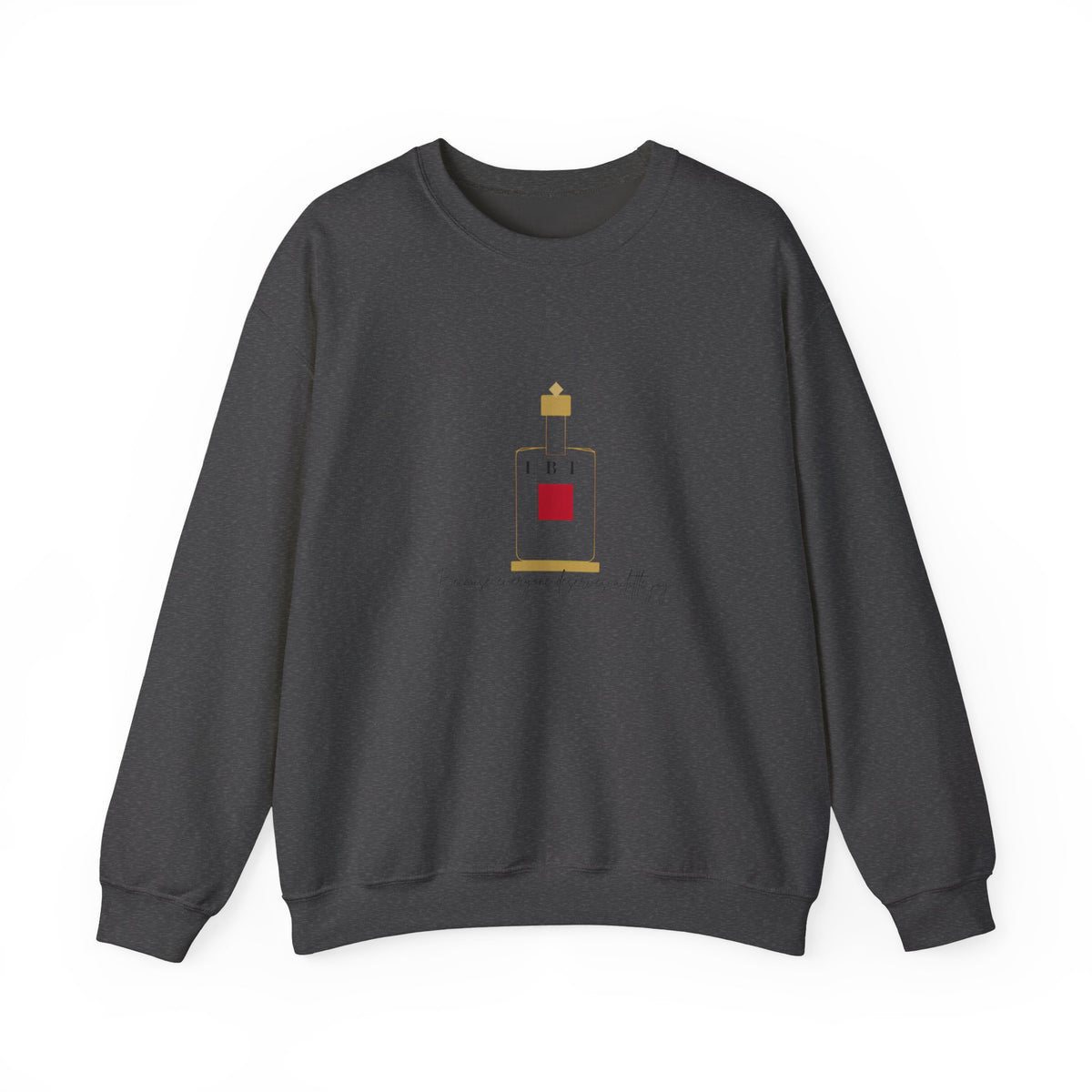 Crewneck Sweatshirt — Minimal Perfume Bottle Graphic with Subtle Script