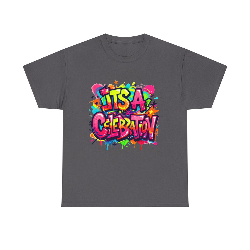 It’s a Celebration – Graffiti Graphic Heavy Cotton T-Shirt