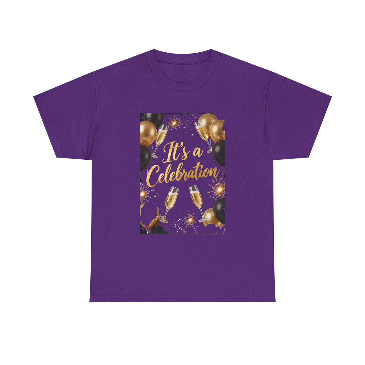 Celebration Party T-Shirt — "It's a Celebration" Gold & Black Balloons