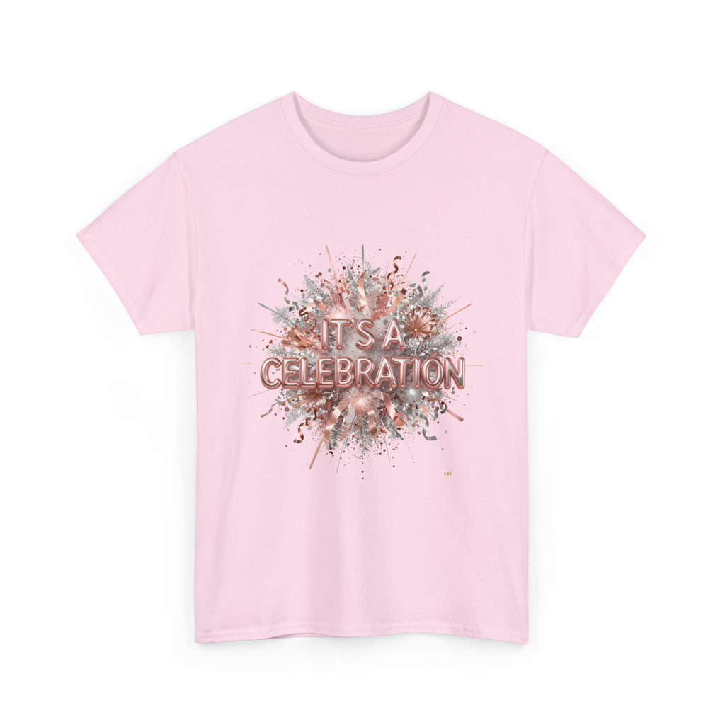 Celebration Floral Burst Tee — "It's a Celebration" Graphic T-Shirt