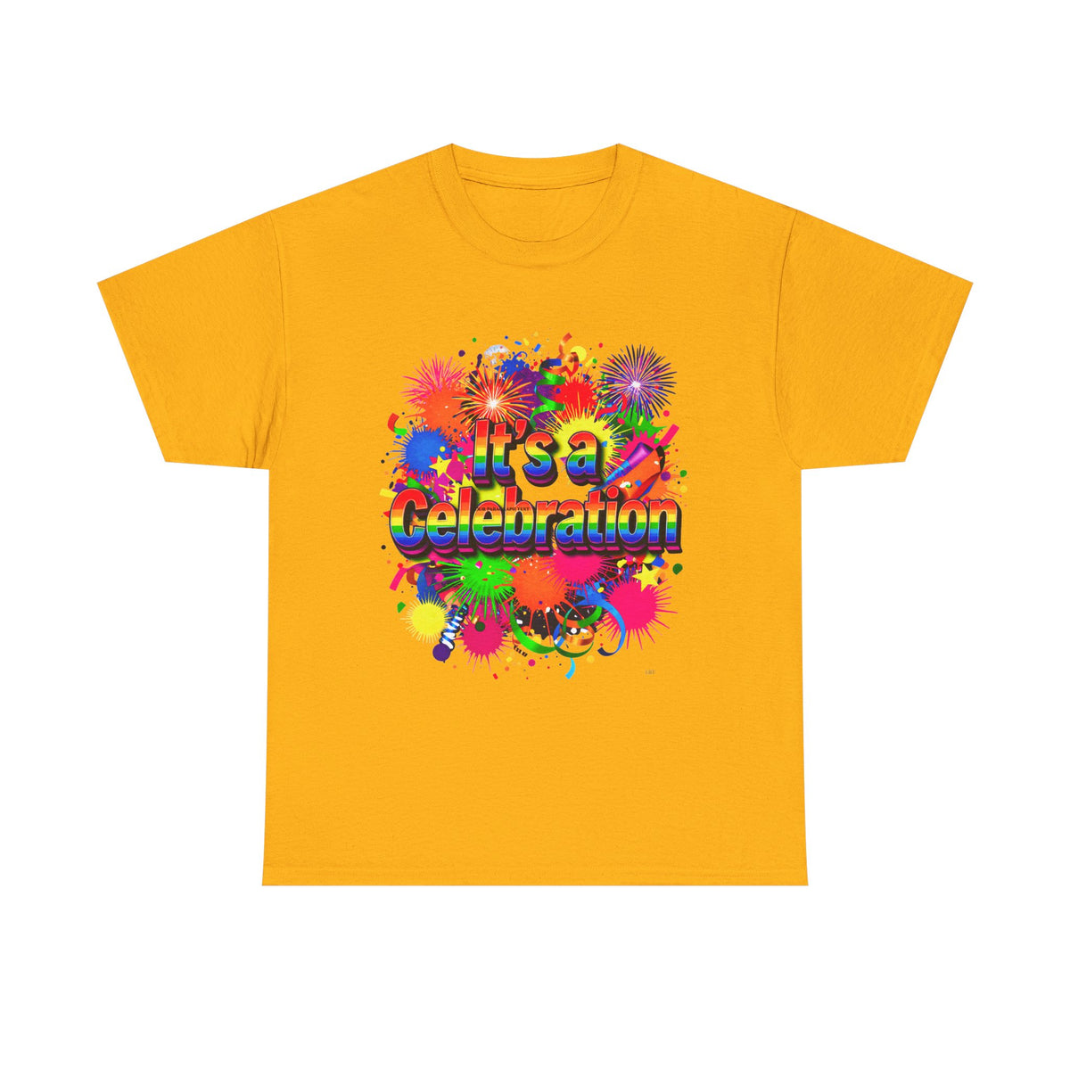 Celebration Paint Splash T-Shirt — "It's a Celebration" Colorful Party Tee