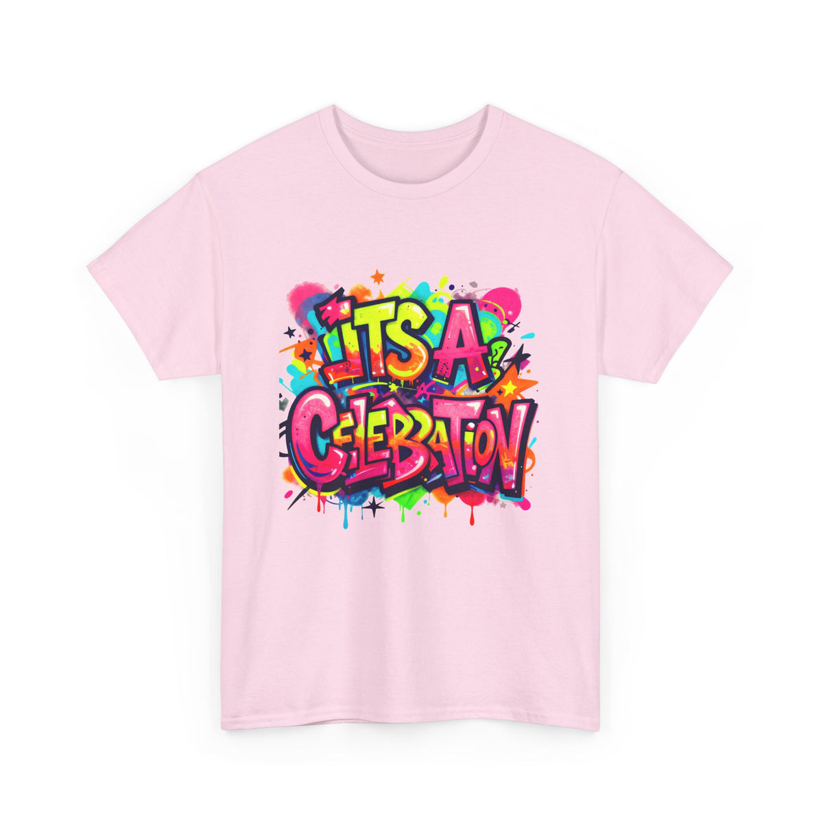It’s a Celebration – Graffiti Graphic Heavy Cotton T-Shirt