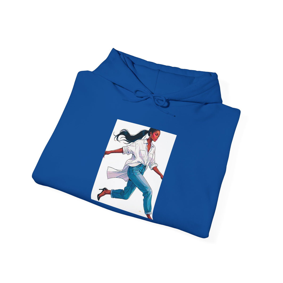 Running Woman Graphic Hoodie — Athletic Illustration Sweatshirt