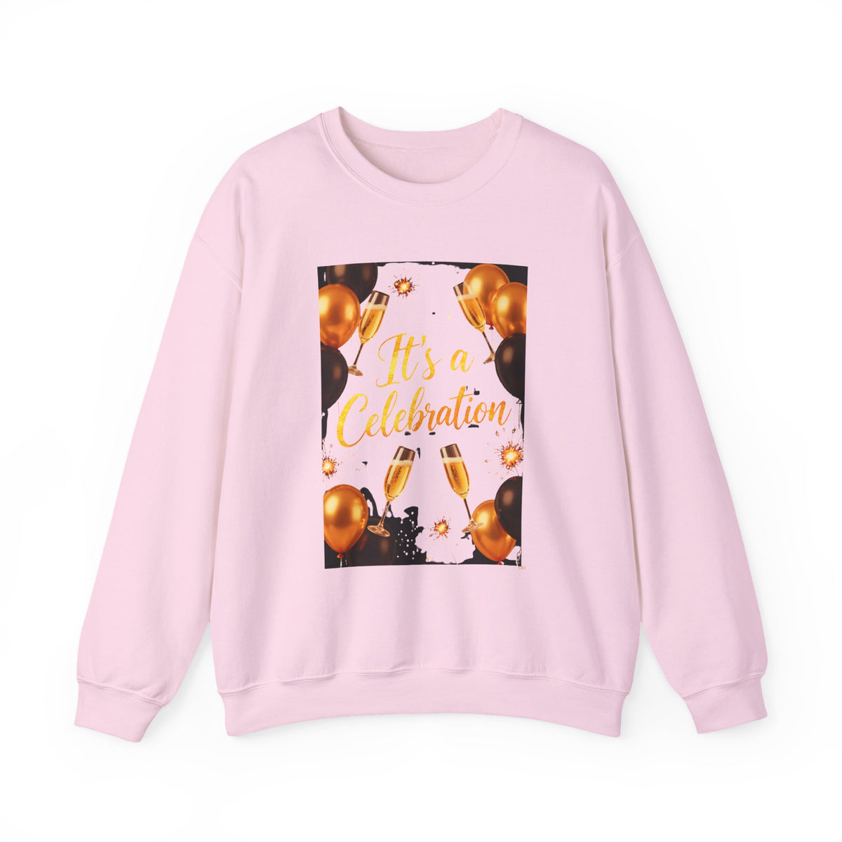 Crewneck Sweatshirt — "It's a Celebration" Champagne & Balloons Party Design