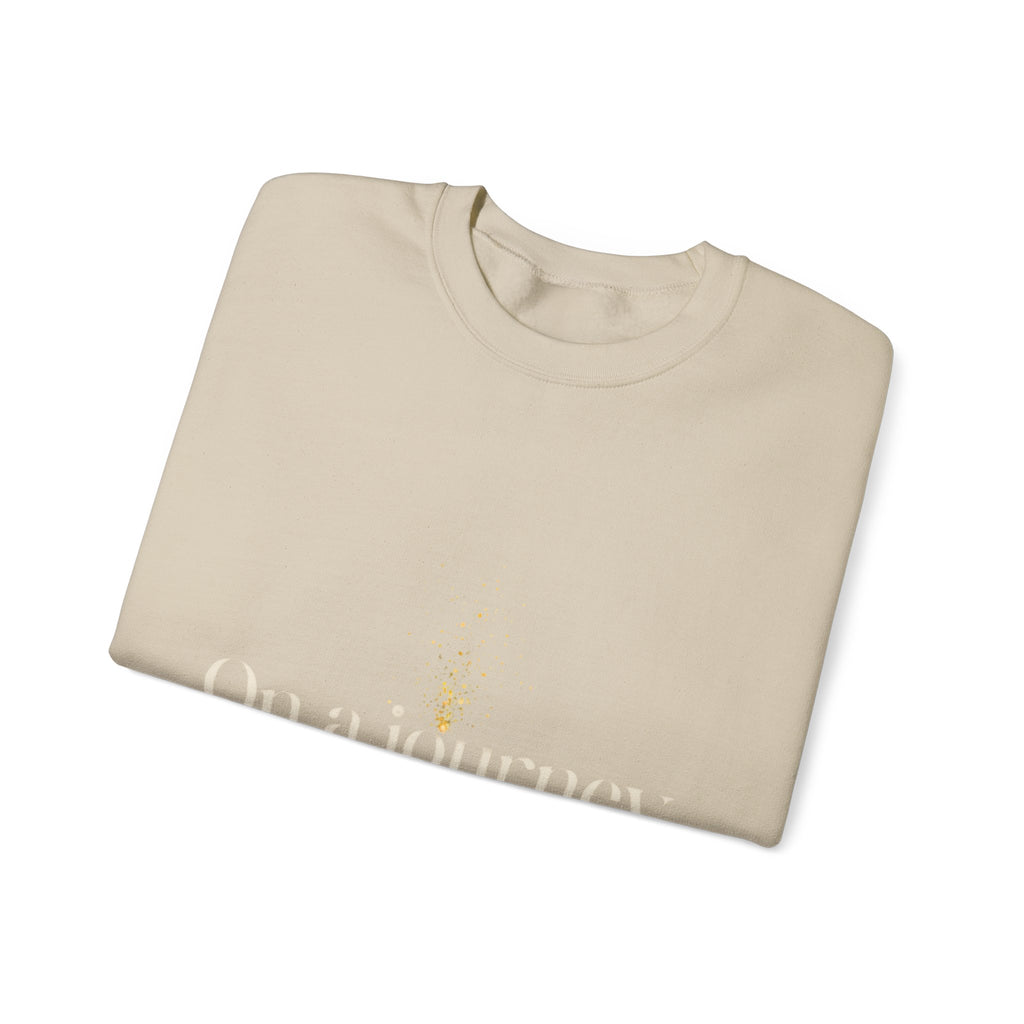 Crewneck Sweatshirt — 'On a Journey' Minimalist Gold Script Design