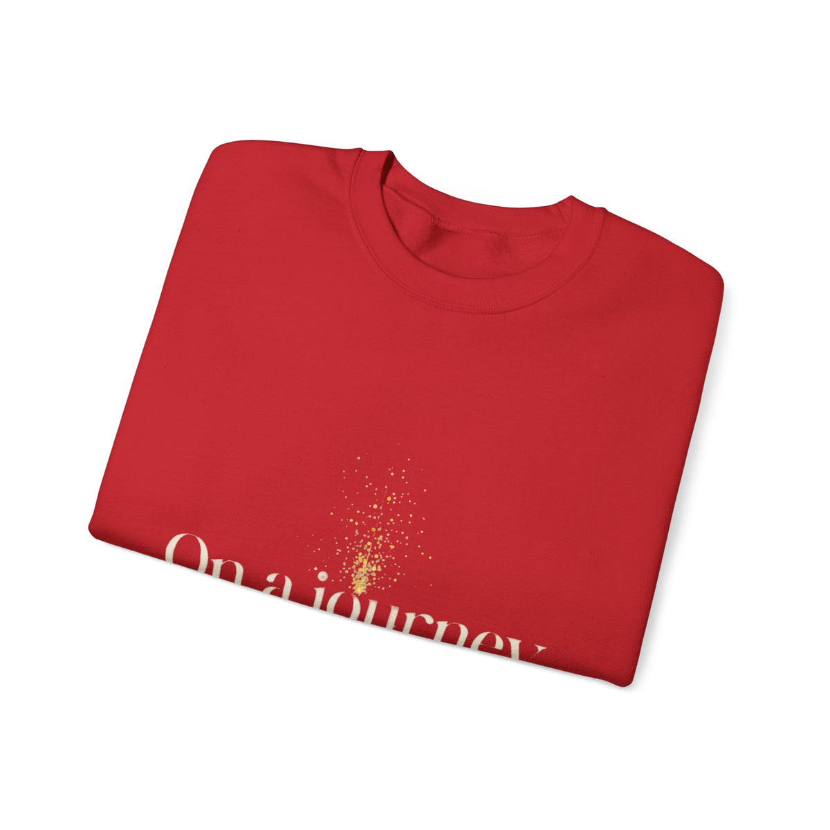 Crewneck Sweatshirt — 'On a Journey' Minimalist Gold Script Design