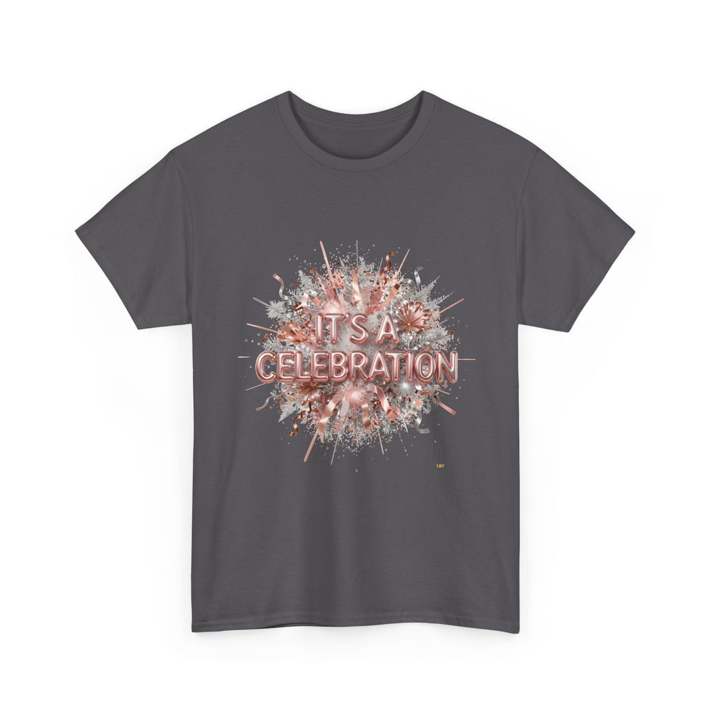 Celebration Floral Burst Tee — "It's a Celebration" Graphic T-Shirt