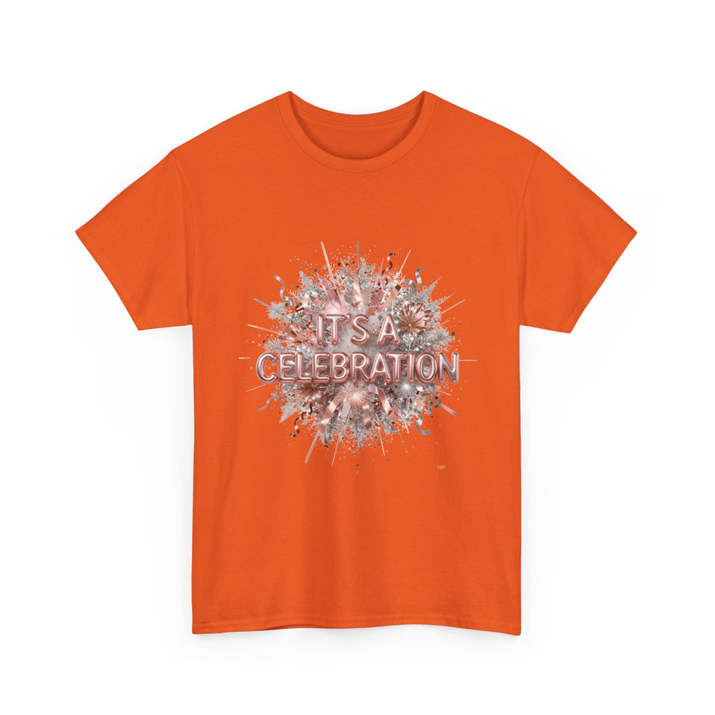Celebration Floral Burst Tee — "It's a Celebration" Graphic T-Shirt
