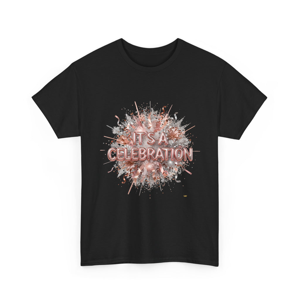 Celebration Floral Burst Tee — "It's a Celebration" Graphic T-Shirt