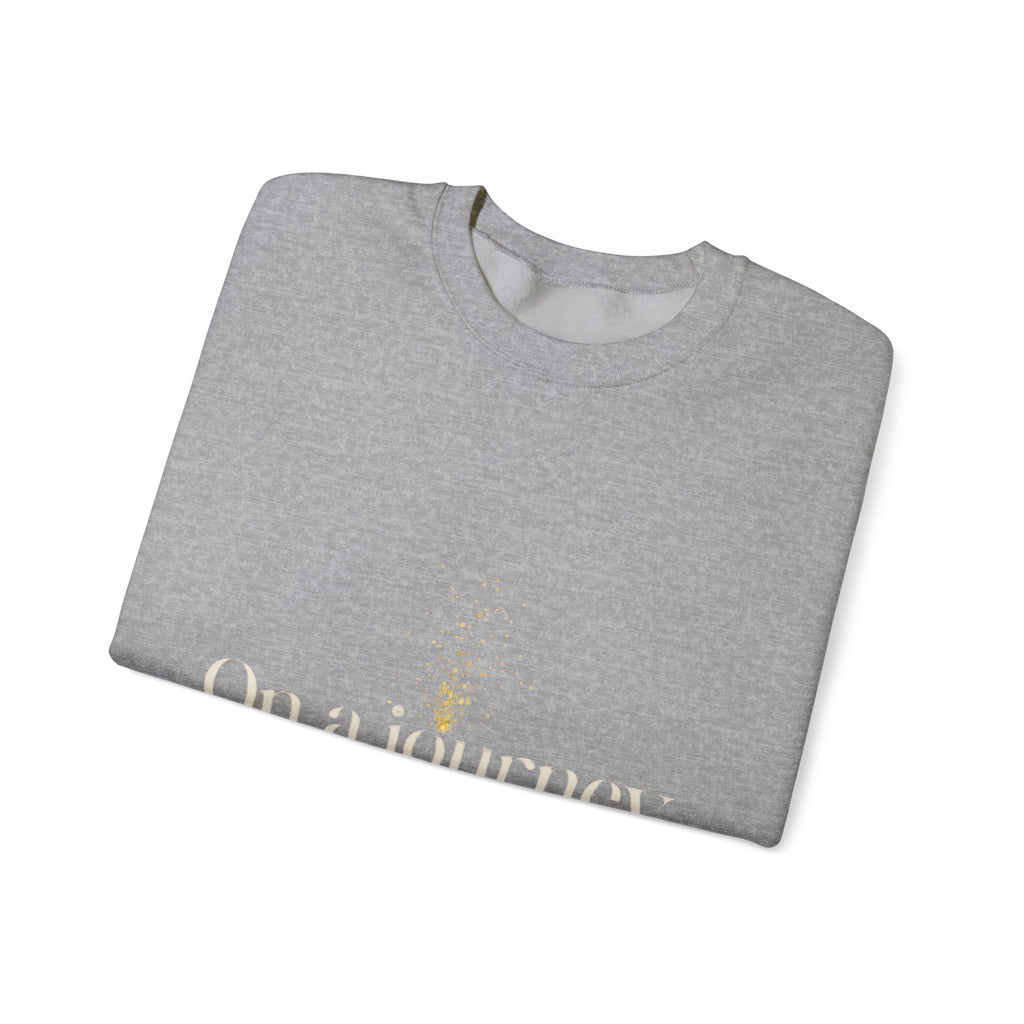 Crewneck Sweatshirt — 'On a Journey' Minimalist Gold Script Design