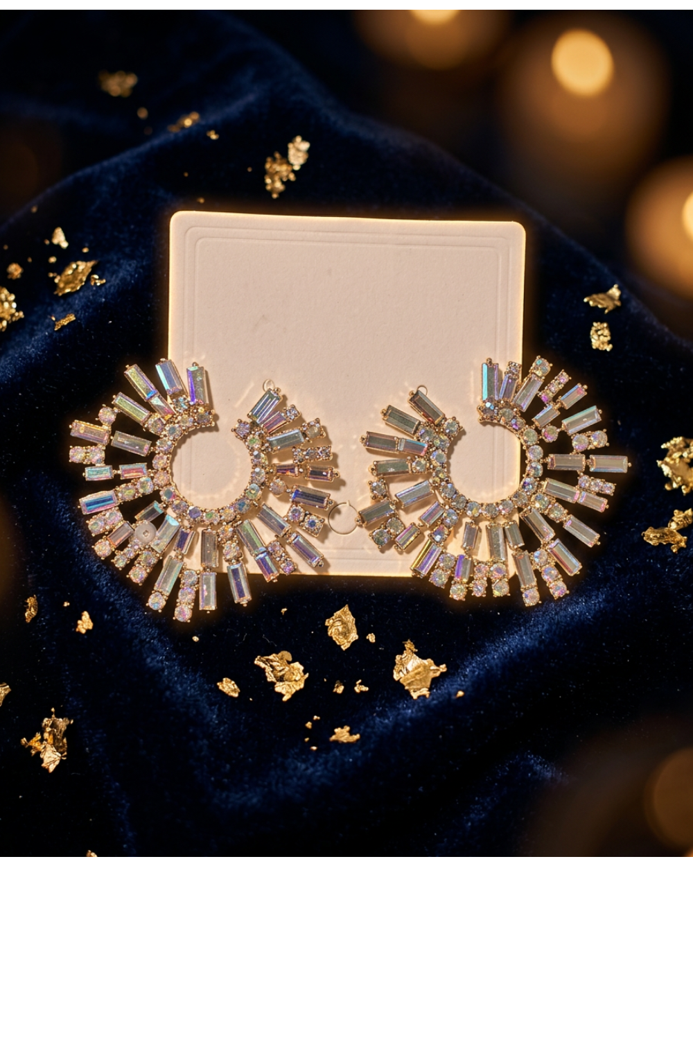 Jazzy Goldtone Iredescent earrings