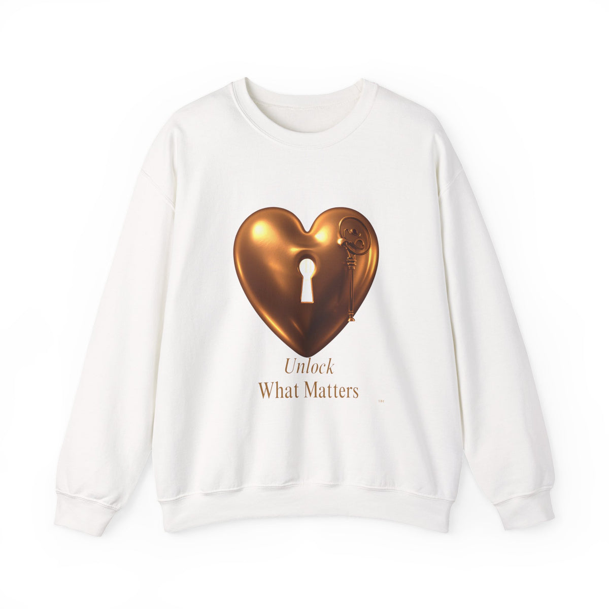 Heart Keyhole Sweatshirt — "Unlock What Matters" Cozy Crewneck
