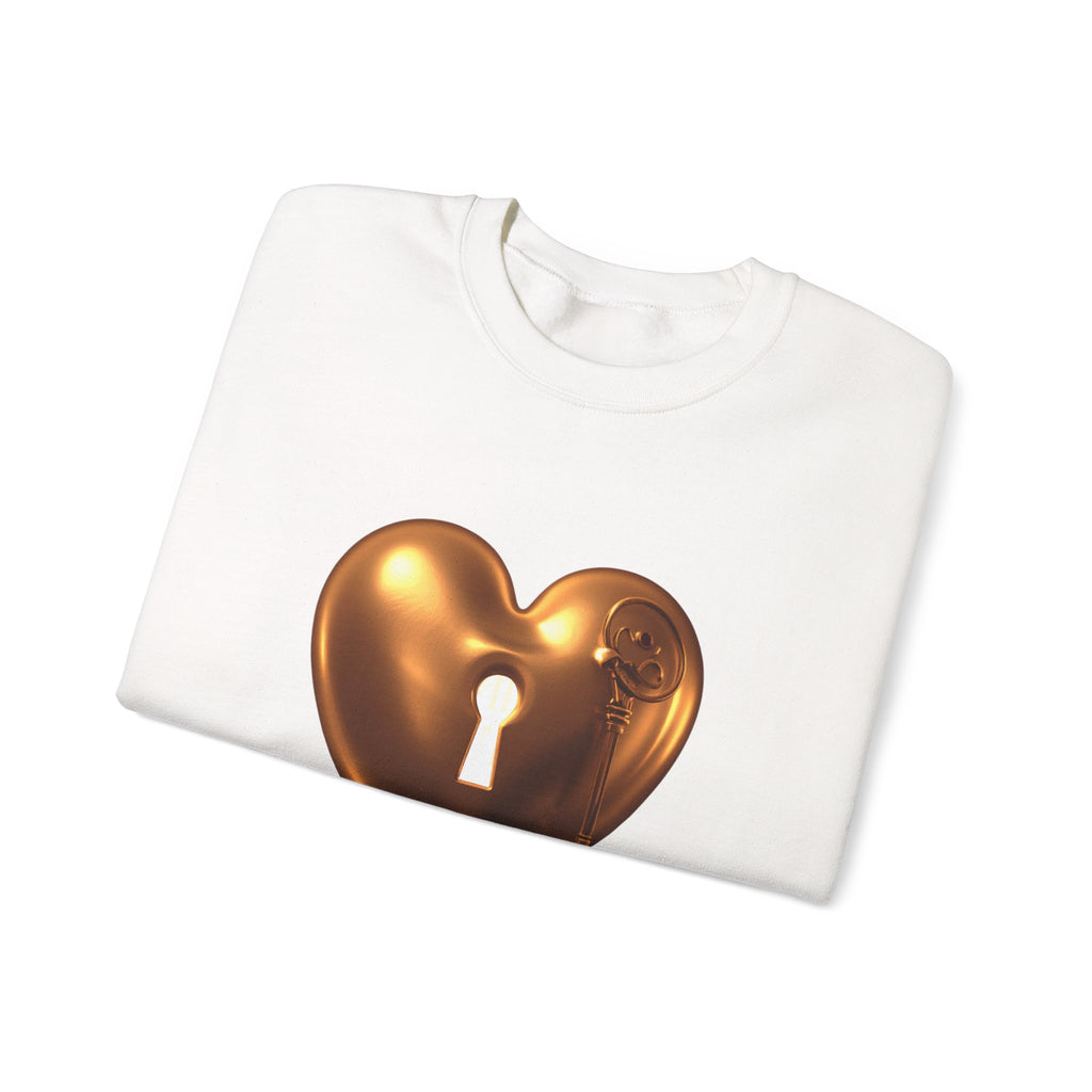 Heart Keyhole Sweatshirt — "Unlock What Matters" Cozy Crewneck