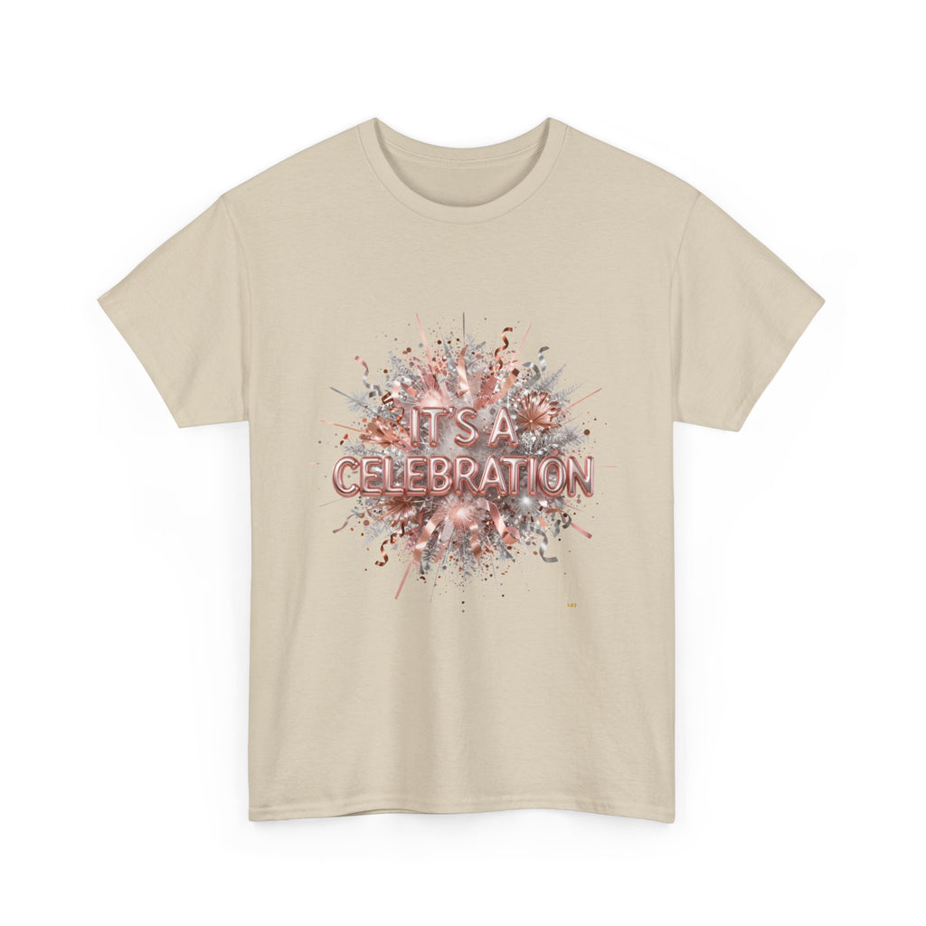 Celebration Floral Burst Tee — "It's a Celebration" Graphic T-Shirt