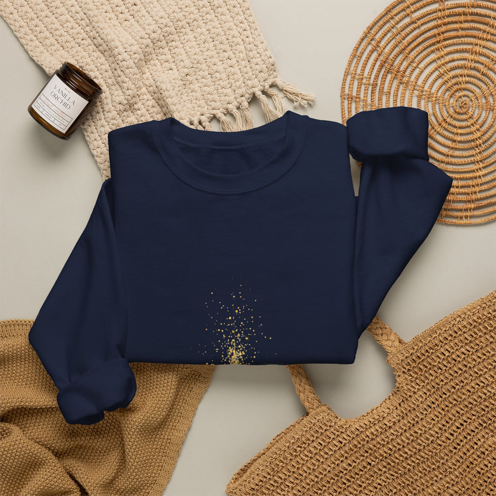 Crewneck Sweatshirt — 'On a Journey' Minimalist Gold Script Design