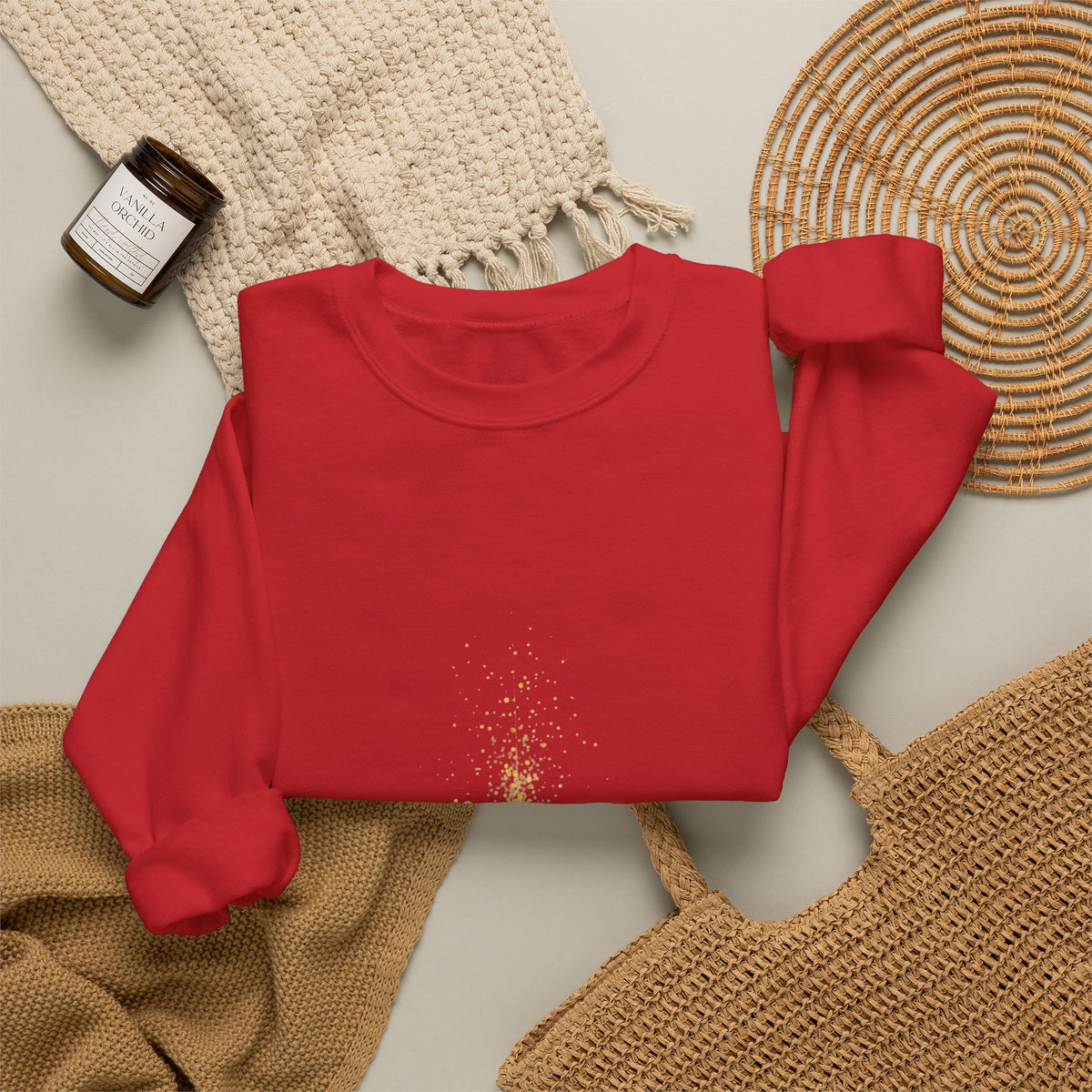 Crewneck Sweatshirt — 'On a Journey' Minimalist Gold Script Design