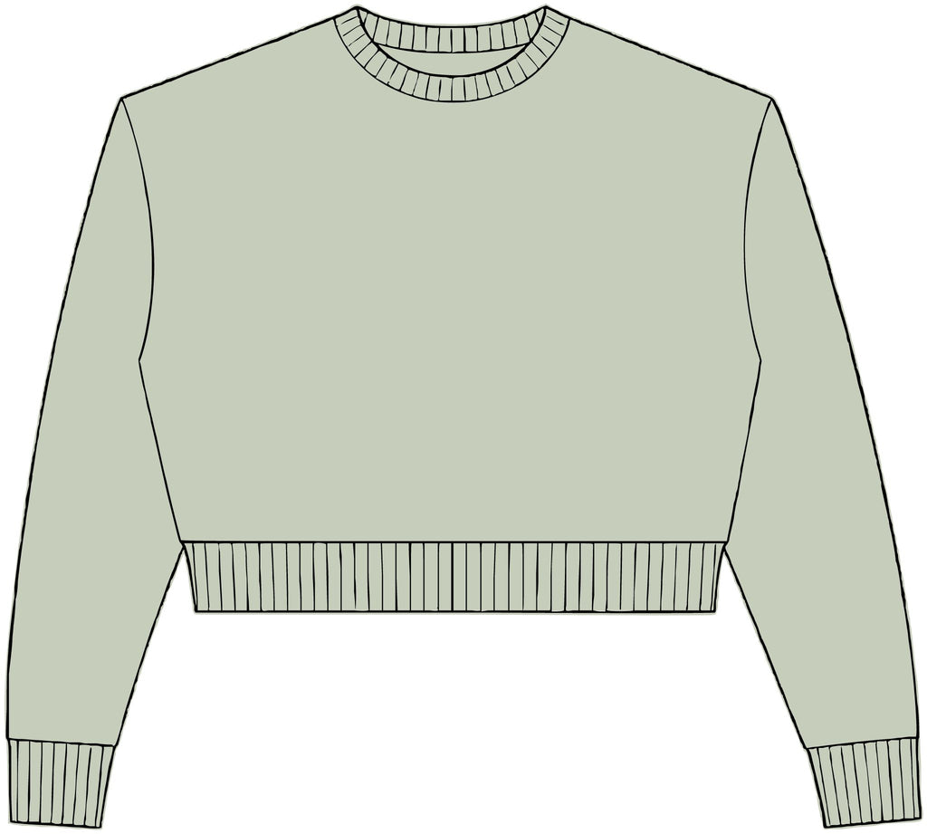 Womens Relaxed Crop Crewneck