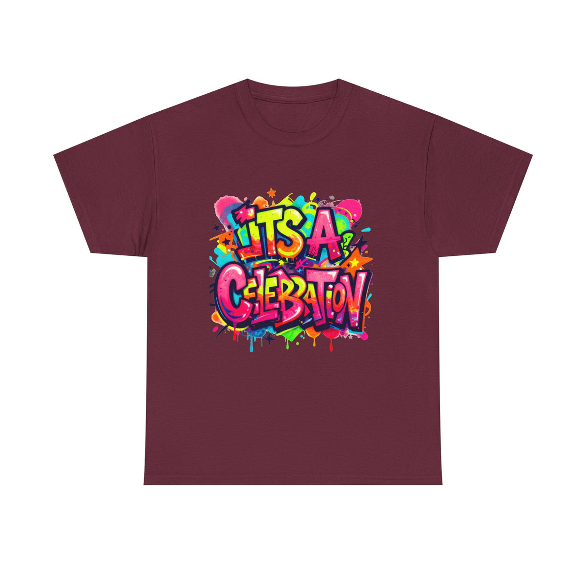 It’s a Celebration – Graffiti Graphic Heavy Cotton T-Shirt