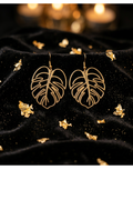 Gold-plated stainless-steel leaf earrings