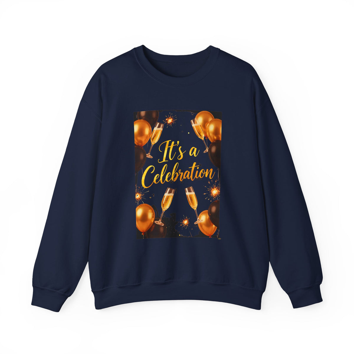 Crewneck Sweatshirt — "It's a Celebration" Champagne & Balloons Party Design