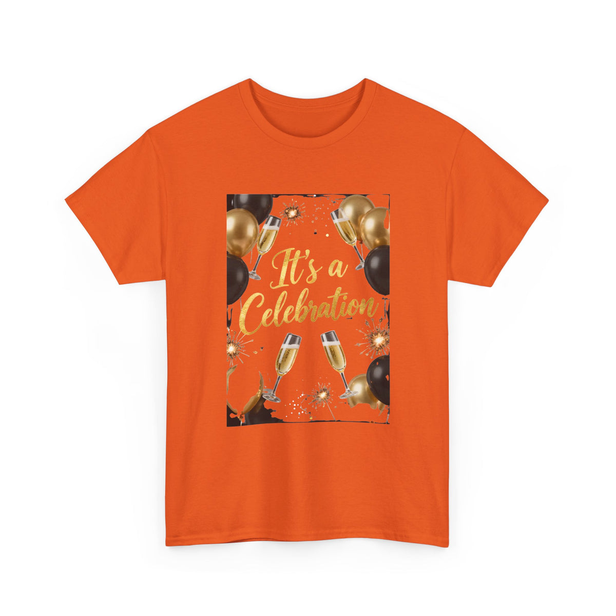 Celebration Party T-Shirt — "It's a Celebration" Gold & Black Balloons