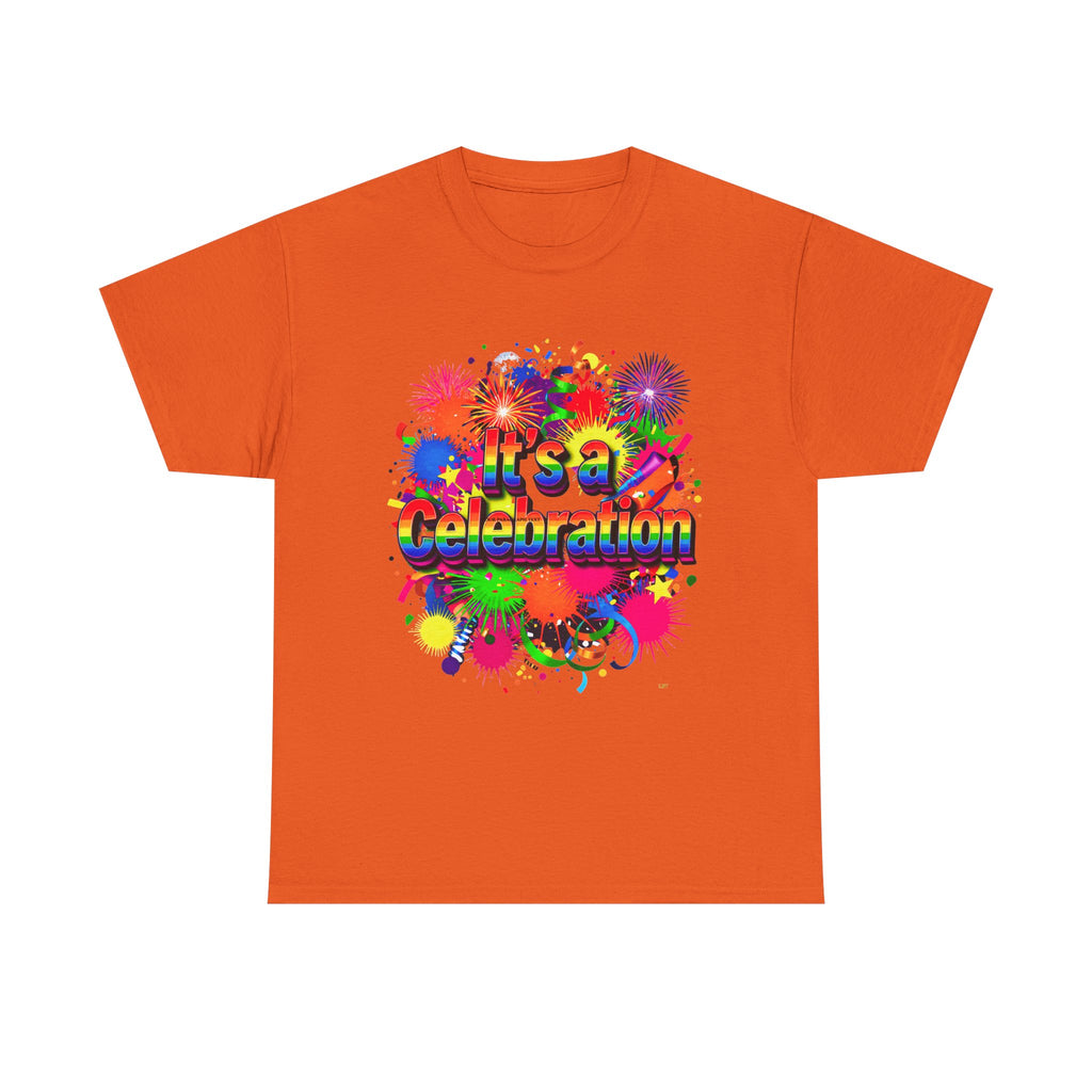 Celebration Paint Splash T-Shirt — "It's a Celebration" Colorful Party Tee