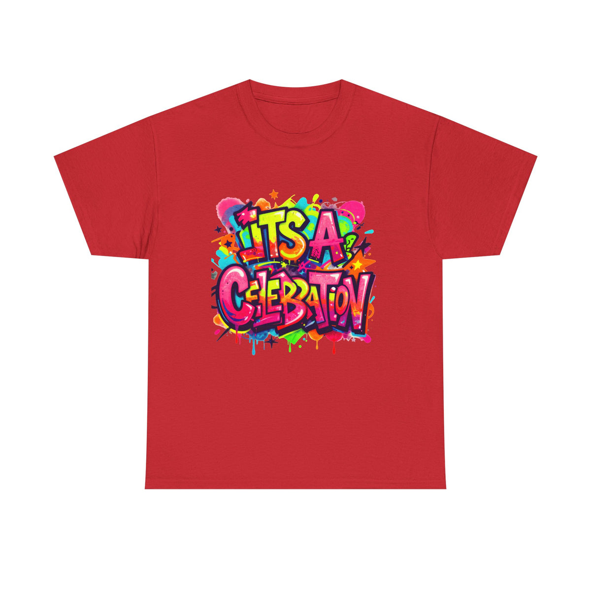 It’s a Celebration – Graffiti Graphic Heavy Cotton T-Shirt