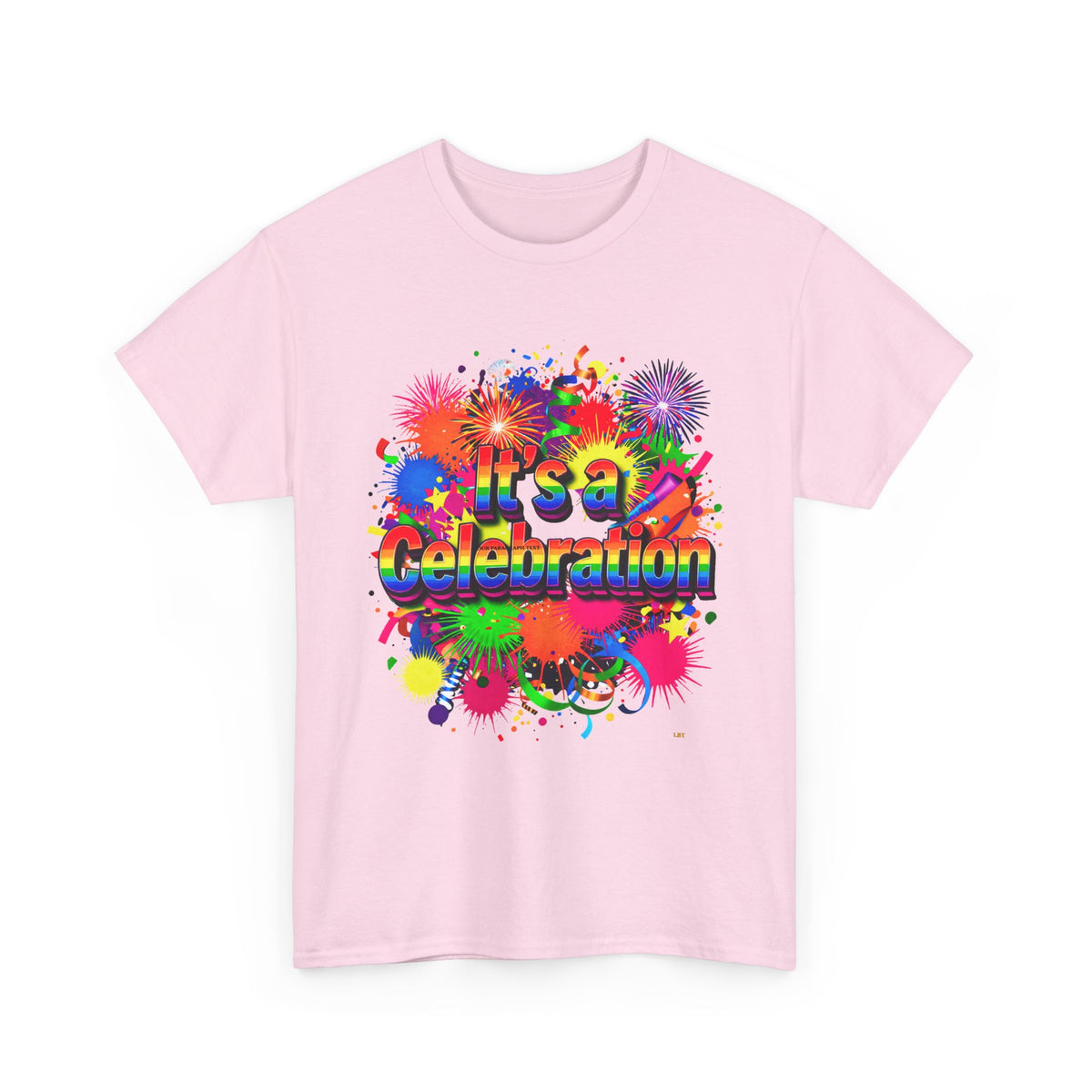 Celebration Paint Splash T-Shirt — "It's a Celebration" Colorful Party Tee