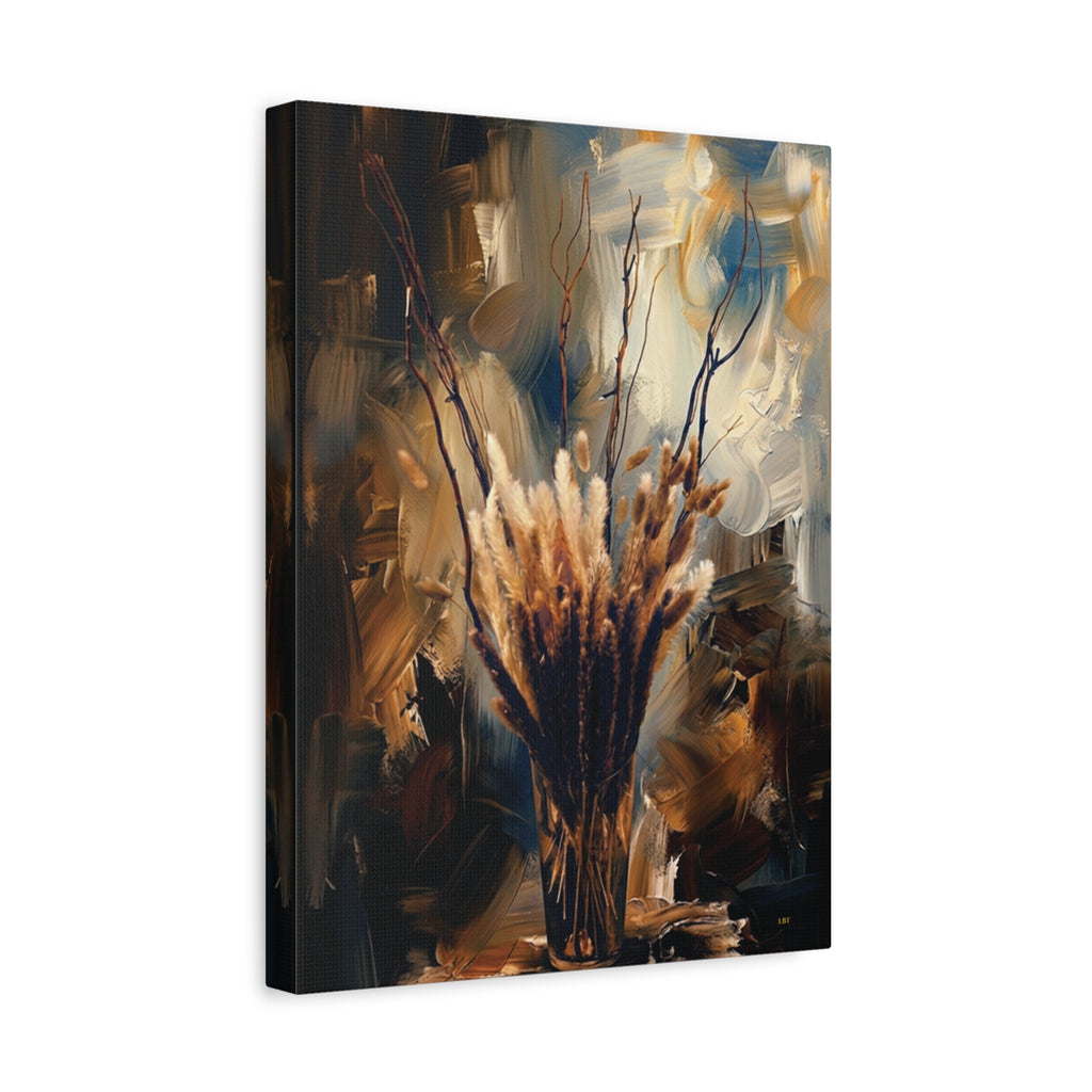 Blue Bloom Elegance – Floral Stretched Canvas Wall Art