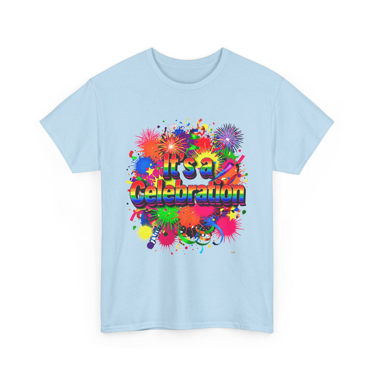 Celebration Paint Splash T-Shirt — "It's a Celebration" Colorful Party Tee