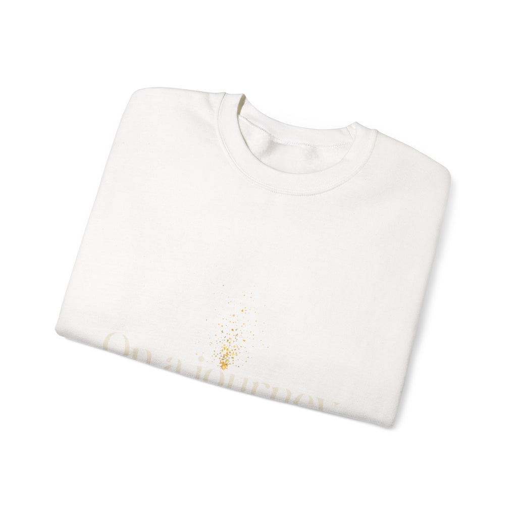Crewneck Sweatshirt — 'On a Journey' Minimalist Gold Script Design