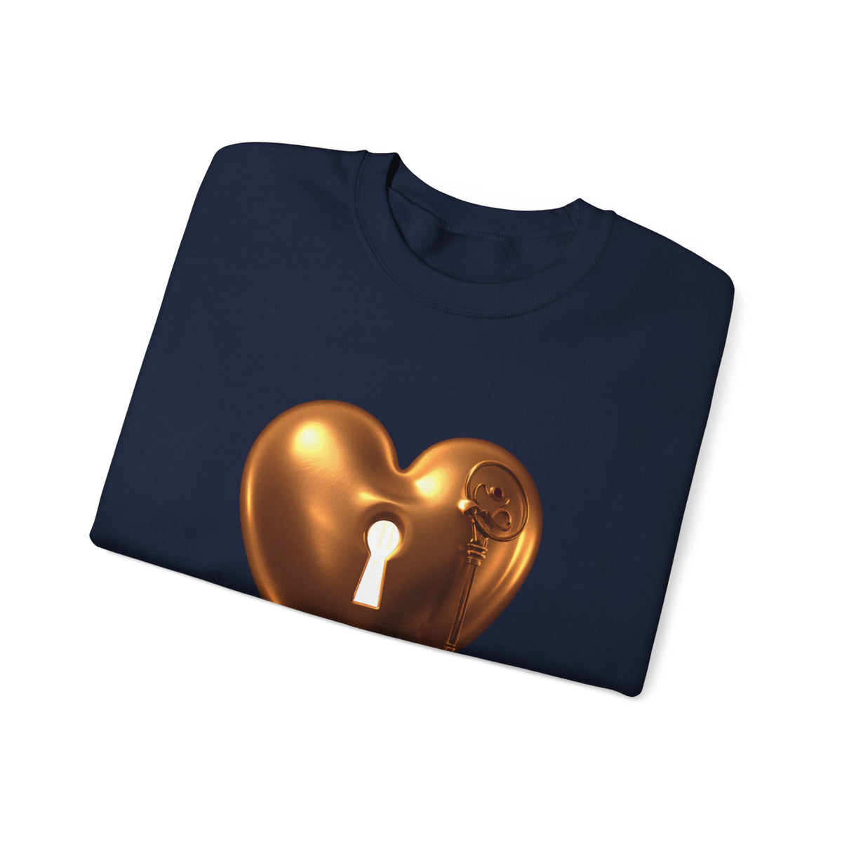 Heart Keyhole Sweatshirt — "Unlock What Matters" Cozy Crewneck