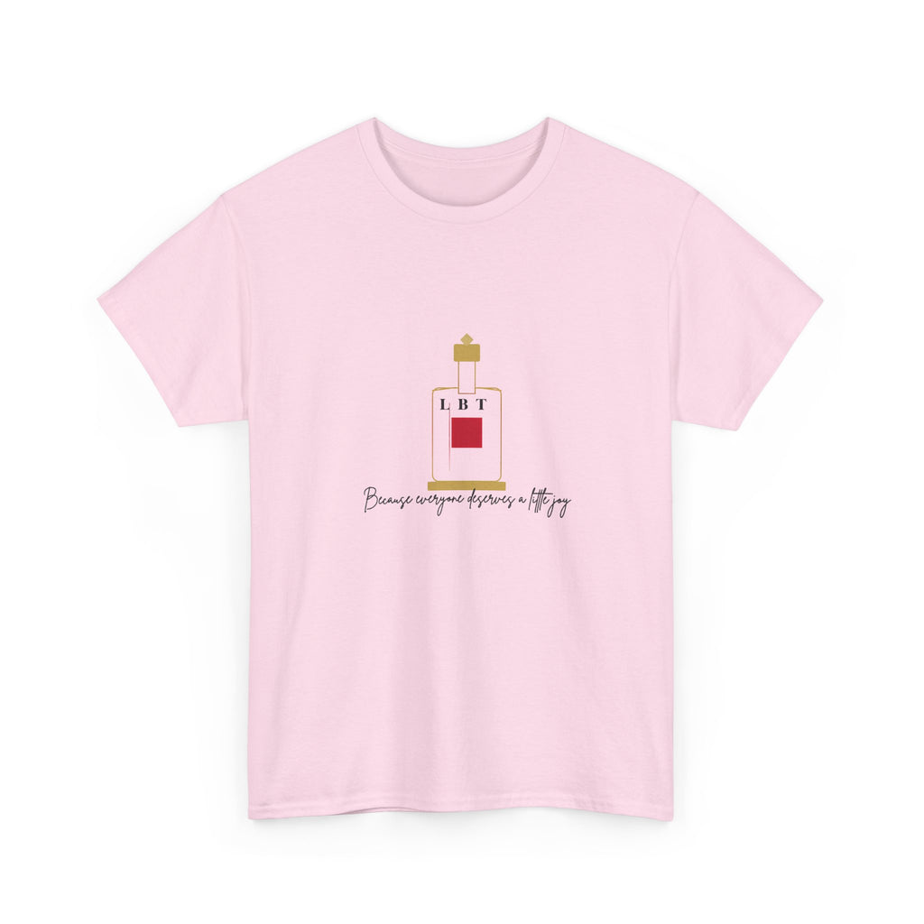 T-Shirt — LBT Perfume Bottle Graphic Tee with "Become someone everyone's #1" Script